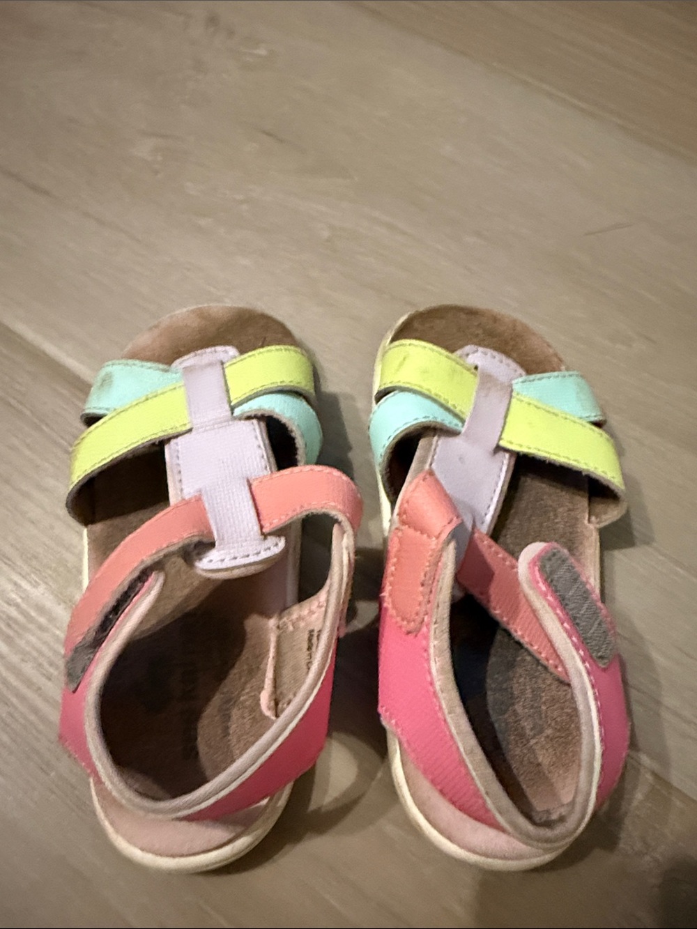 Kids See Kai Run Multicolor Leather Sandals - Pink, Coral & Mint 9